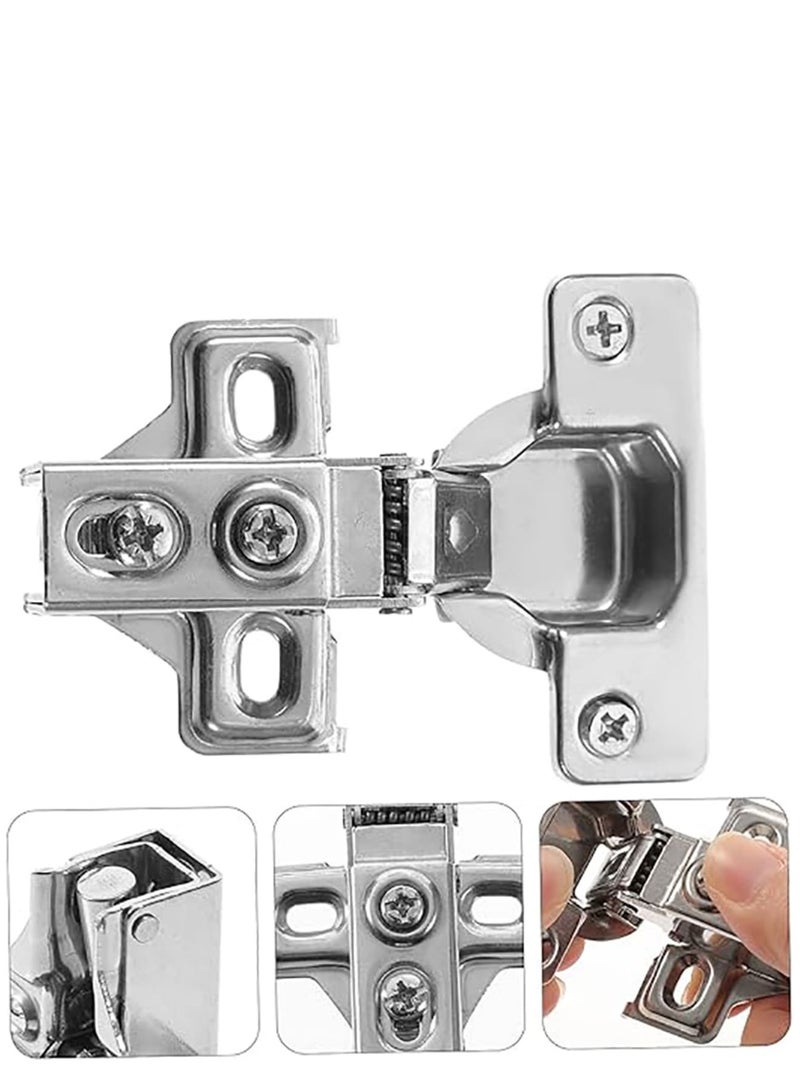 Suntown 2pcs Jib Hinge Hidden Hinges Cabinet Accessory Pro Press Stainless Steel Rack Shelving Kitchen Cabinet Accessories Kitchen Cabinet Door Hinges Hidden Door Hinge Cupboard Hinge Iron - Image 2
