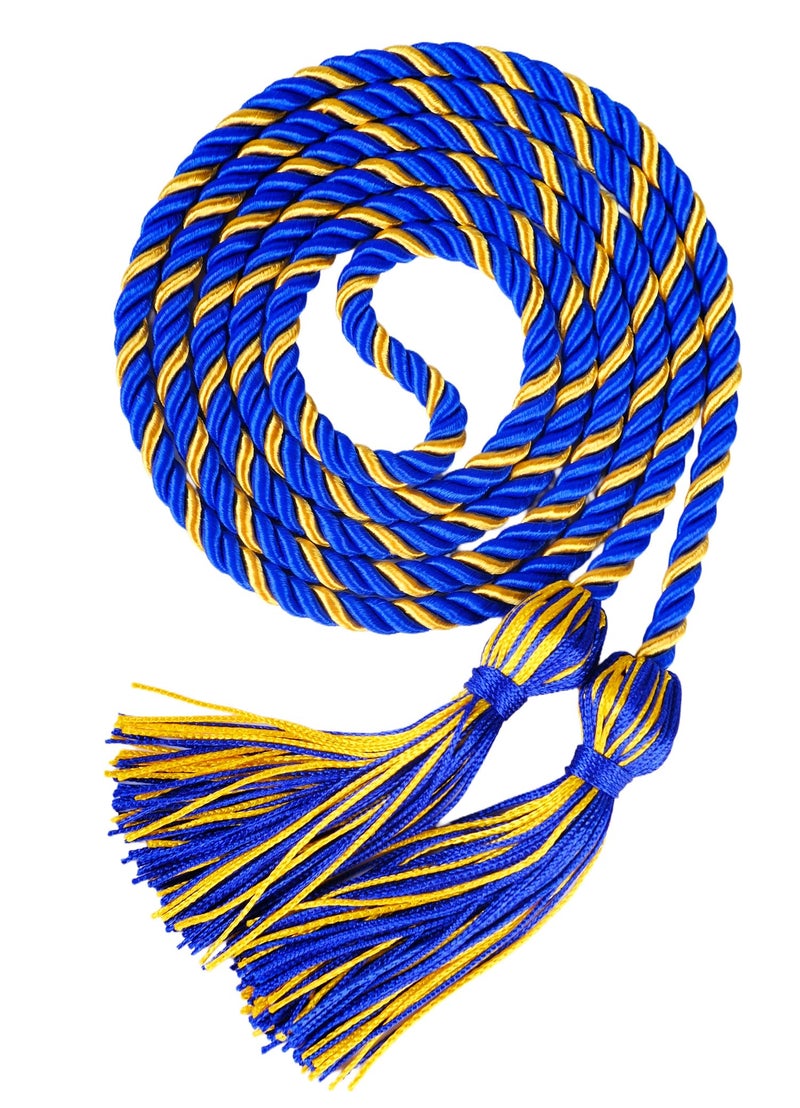 UIALECG Graduation Honor Cords, 68" Long (Royal Blue/Gold) - Image 1