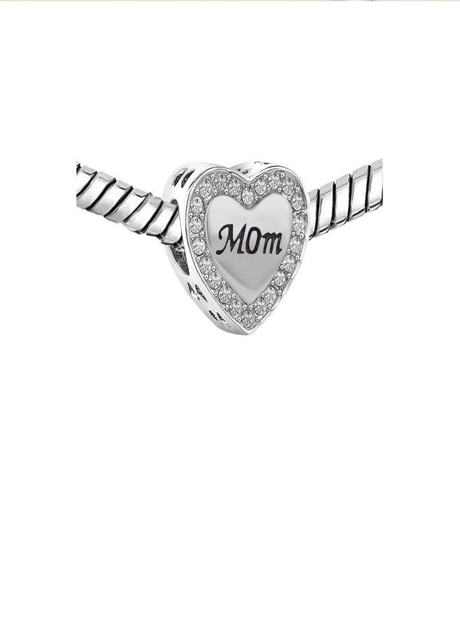 KunBead Silver Heart I Love You Mom Daughter Birthday Graduation Sale Cheap Family Bead Charms for Bracelets Necklaces - Image 5