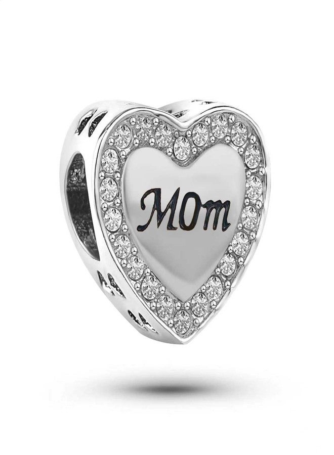 KunBead Silver Heart I Love You Mom Daughter Birthday Graduation Sale Cheap Family Bead Charms for Bracelets Necklaces - Image 3
