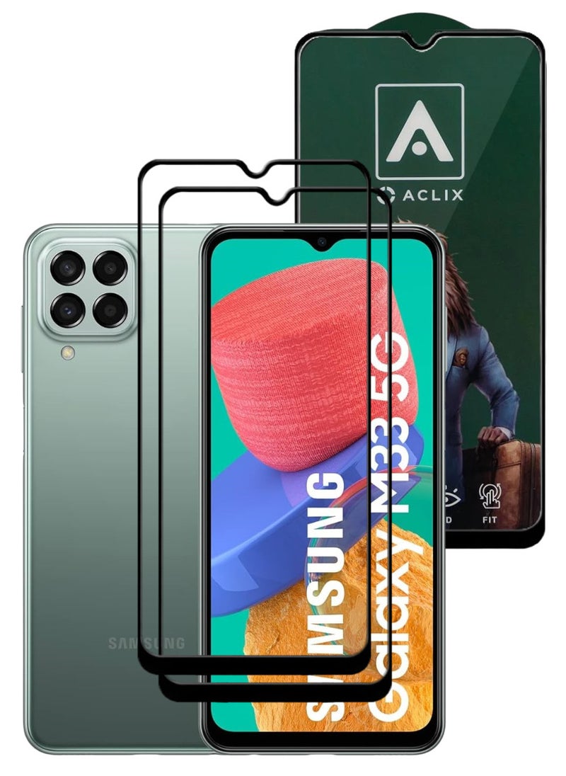 ACLIX 2 Pieces Antistatic ESD Dustproof Premium Quality High Definition Tempered Glass Screen Protector Designed For Samsung Galaxy M33 - Image 1