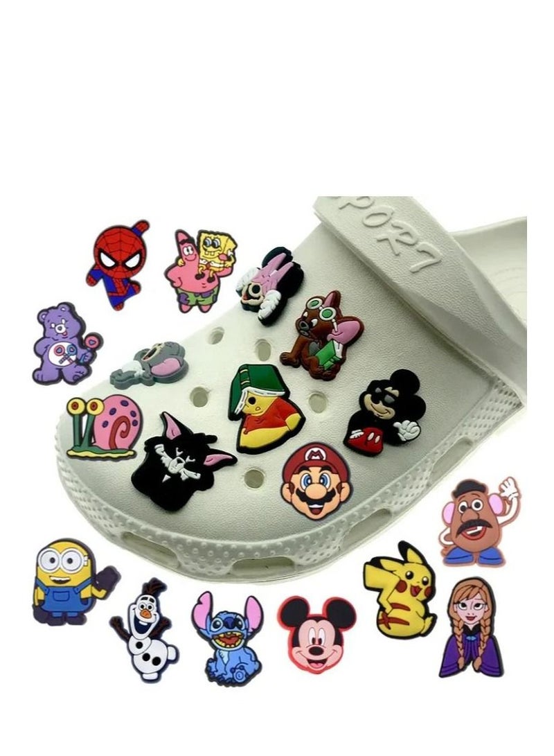 Shoe Decoration Charms, 100 Pcs Random Different Charm for Crocs Hole Buckle Party Favors ​Mini Bracelet Wristband Men Women Kid - Image 3