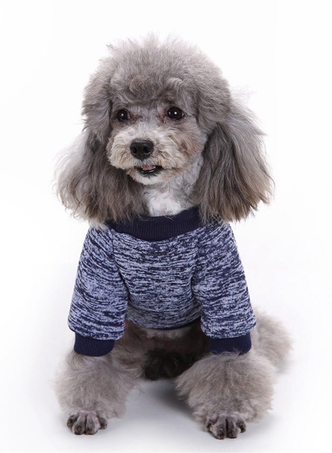 Loquat Squality Pet Dog T-shirt Clothing Autumn And Winter Nave Blue - Image 1