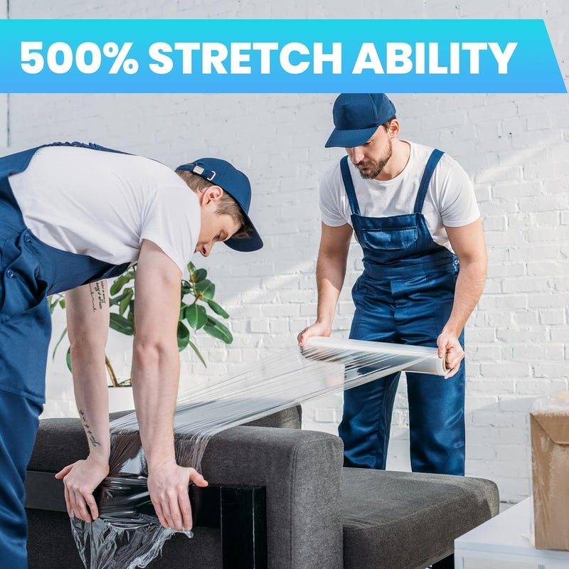 Heavy Duty Stretch Wrap Film Roll for Furniture – 300 Metres Industrial Strength Durable Packaging Roll for Moving, Storage & Shipping – Clear Protective Plastic Wrap (25cm) - Image 2