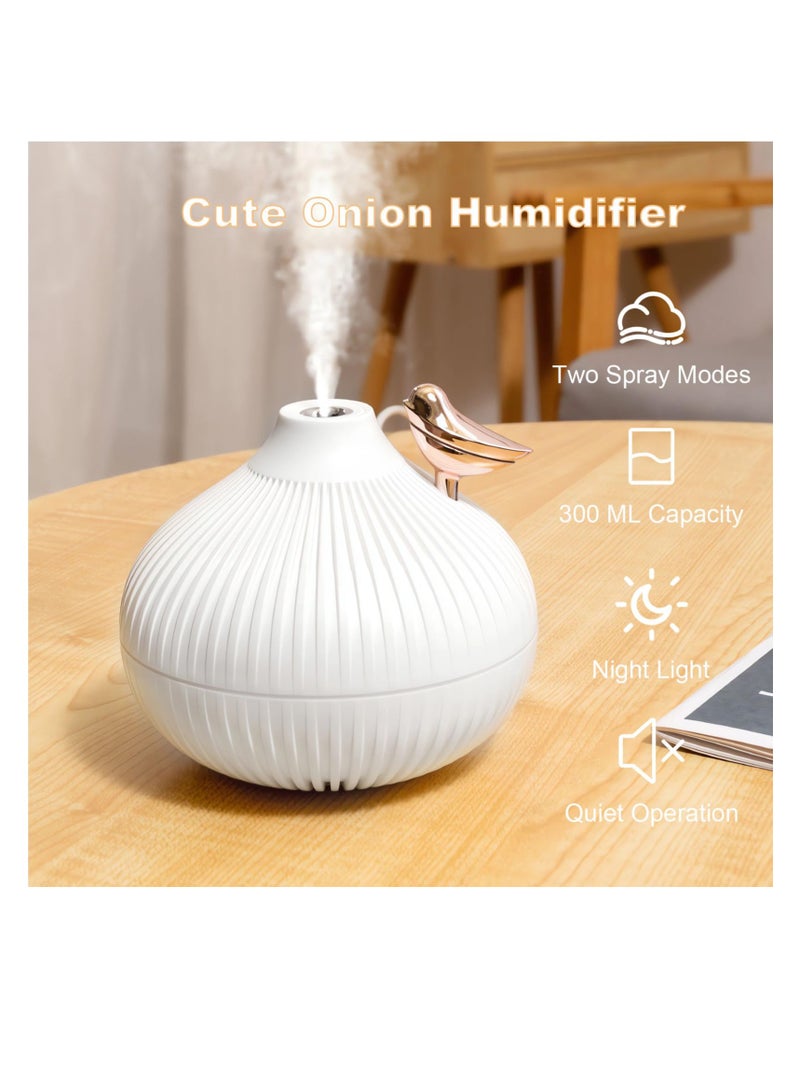 Excefore Mini Humidifier for Bedroom, Small Cool Mist Humidifier, Auto Shut-Off, 2 Mist Modes, Suitable for Home, Baby Bedroom, Office (White) - Image 2