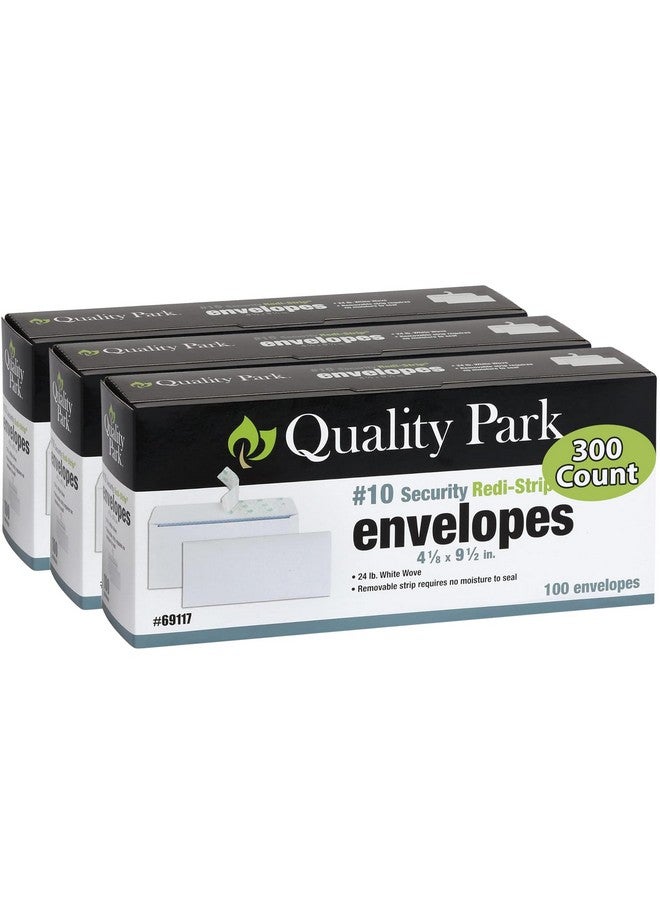 كوالتي بارك مظاريف أمنية ذاتية الختم 10 مظاريف بريدية بدون نوافذ 4 1/8 × 9.5 بوصة 300 حزمة - Image 1