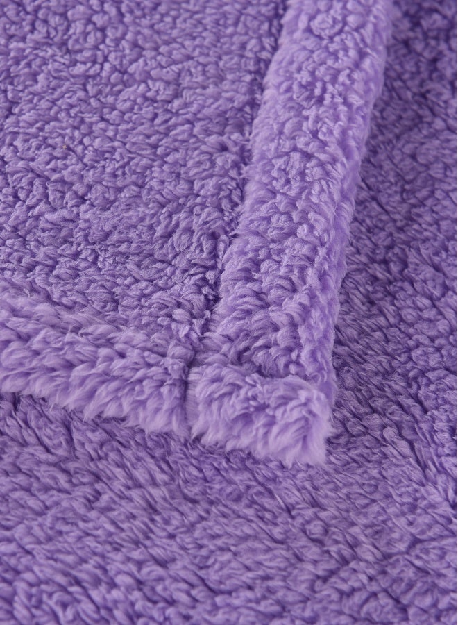 Noon East Long Hooded Bathrobe - 240 Gsm 100% Polyester Soft Fuzzy Plush For Women - Cute Hood & Pocket - Lavender Color, S Size - Image 5