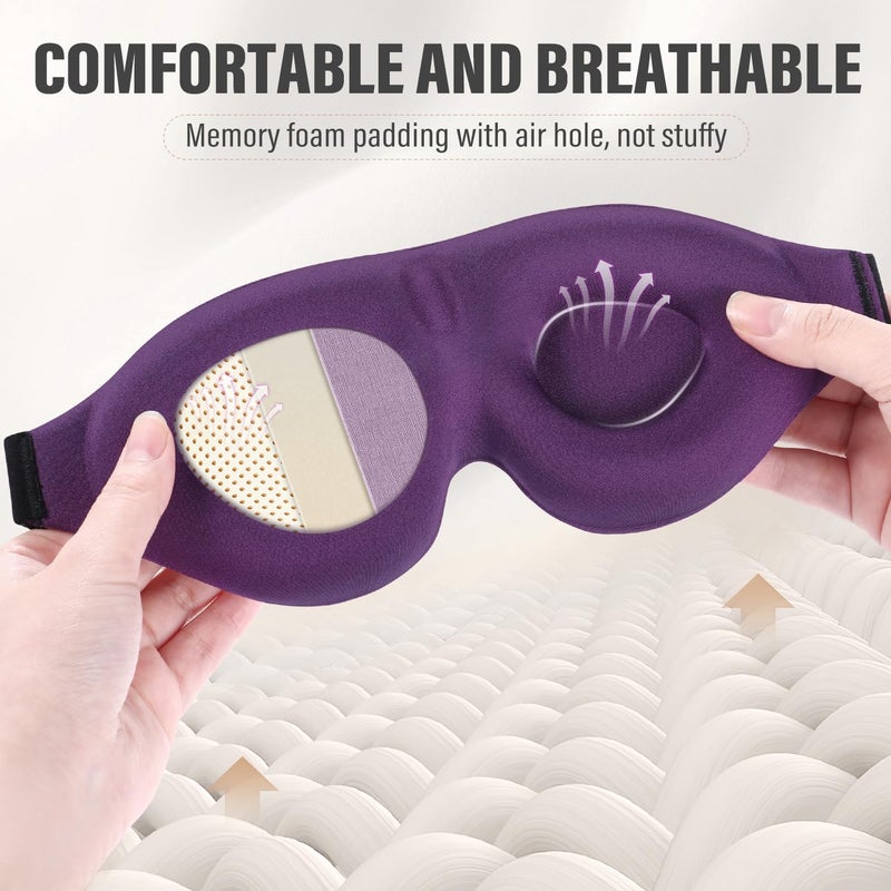 YIVIEW Sleep Mask for Side Sleeper, Complete Light Blocking 3D Sleeping Eye Mask, Soft Breathable Eye Cover for Women Men, Relaxing Zero Pressure Night Blindfold - Image 5
