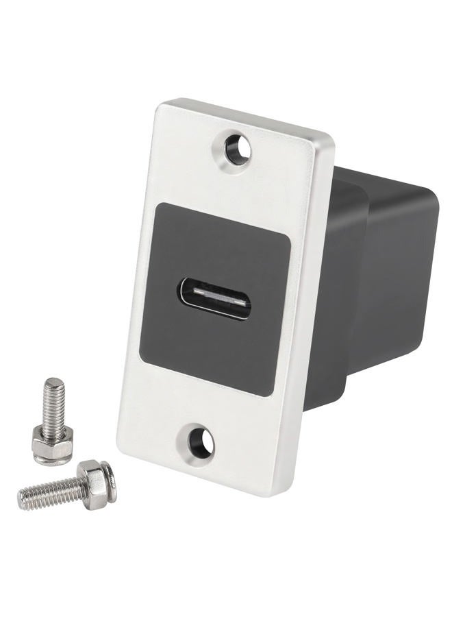 QIANRENON محول لوحة مستطيل USB C بسرعة 10Gbps موصل USB C 3.1 أنثى إلى أنثى تركيب لوحة مقبس USB C وحدة بيانات 5V/2.1A شحن، تركيب على لوحة الجهاز، سطح المكتب، الجدار - Image 1