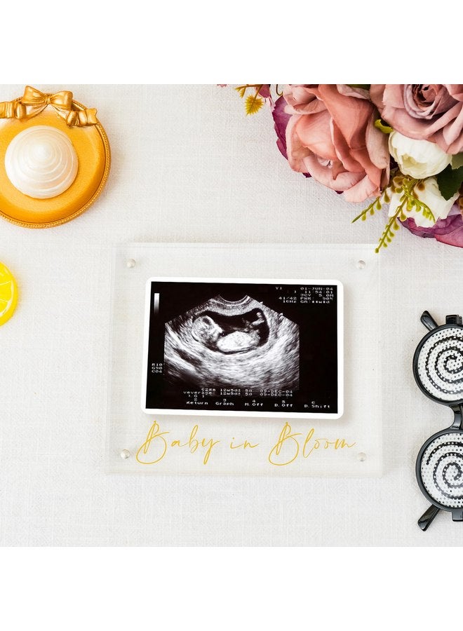Calculs Baby US Frame Baby in Bloom Ultrasound Sonogram Keepsake Acrylic Picture Frame Freestanding Double Sided Magnetic Lucite Frameless Display Gifts for Her - Image 3