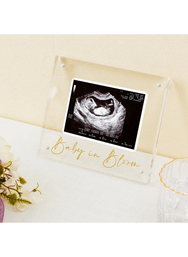Calculs Baby US Frame Baby in Bloom Ultrasound Sonogram Keepsake Acrylic Picture Frame Freestanding Double Sided Magnetic Lucite Frameless Display Gifts for Her - Image 4