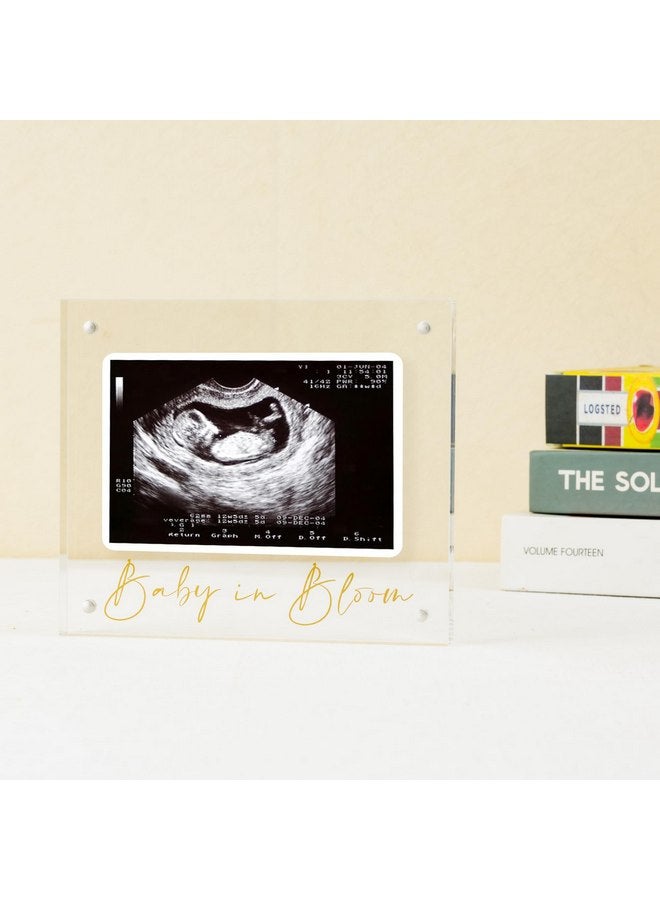Calculs Baby US Frame Baby in Bloom Ultrasound Sonogram Keepsake Acrylic Picture Frame Freestanding Double Sided Magnetic Lucite Frameless Display Gifts for Her - Image 2