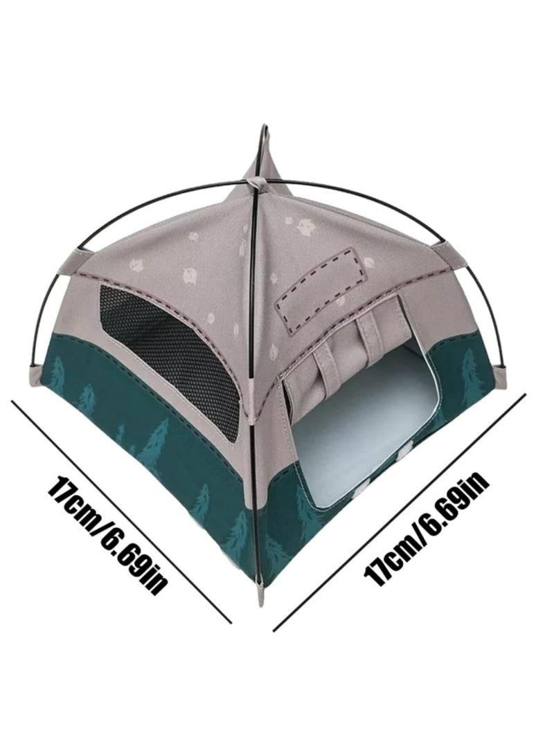 1:12 Scale Miniature Camping Tent Model for Movable Doll House Accessory Tiny Camping Equipment Decorative Scene Decor Photography Props Mini Display Tent for Outdoor Home Decoration Green - Image 3