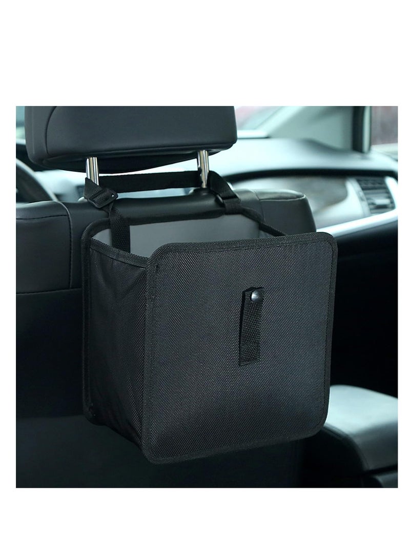 ECVV ECVV Car Trash Can, Automotive Trash Bin, Leak-Proof Back Seat Garbage Bag, Oxford Cloth Vehicle Container, Foldable Hanging Auto Organizer-Black - Image 1