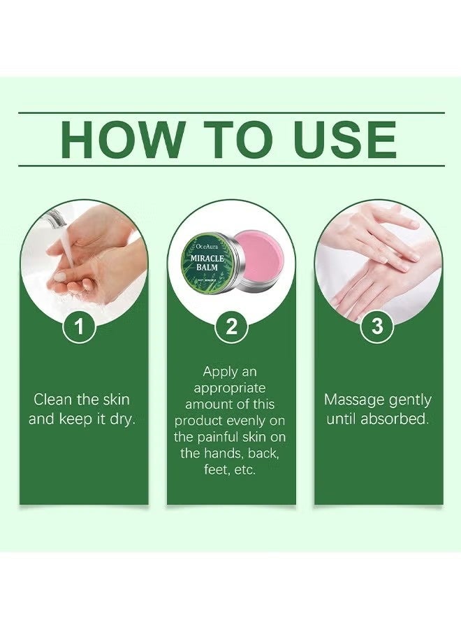 OceAura Miracle Herbal Balm, Balm Soothing Joint Cream For All External Parts Of The Body Such As The Back, Hands, Feet 60G - Image 4