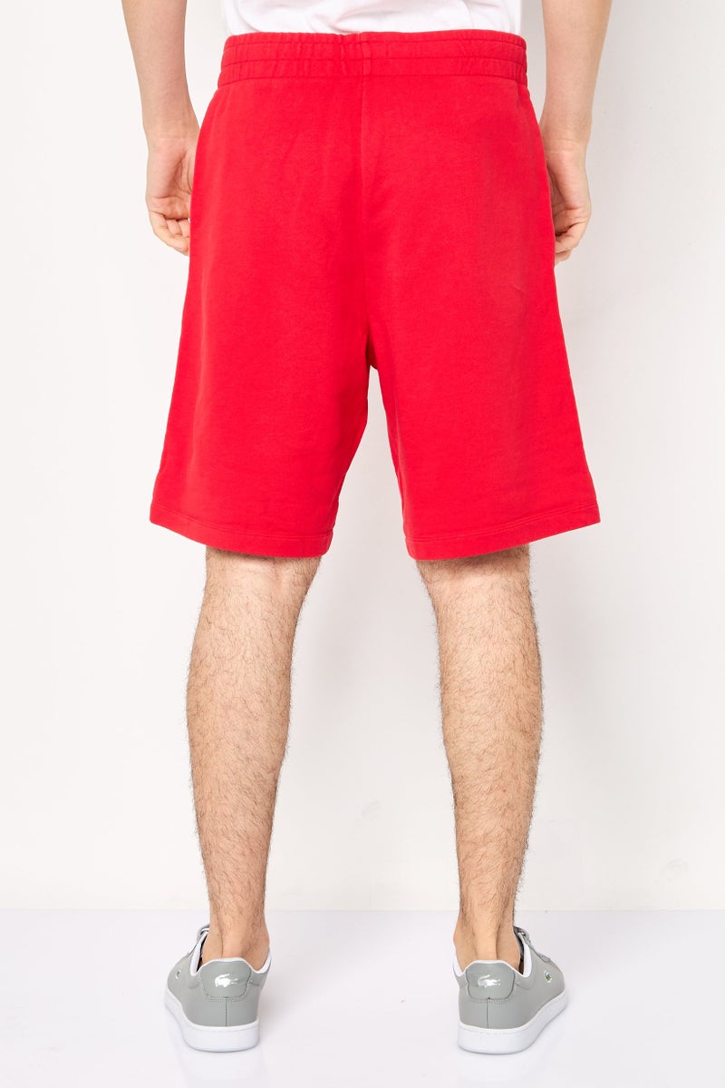 Replay Men Regular Fit Brand Logo Basic Shorts, Red - Image 4