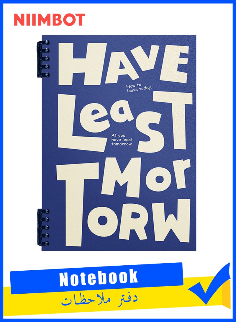 NIIMBOT A5 Notebook Spiral Notebook Removable Spiral Binding Plastic Cover Journals Inspirational Journal 60 Sheets /120 Pages Lined Binding NoteBook for Writing Work School Supplies - Image 1