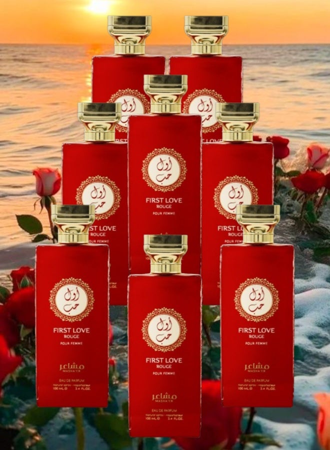 مشاعر 8 قطع عطر فرست لاف روج 100مل - Image 1