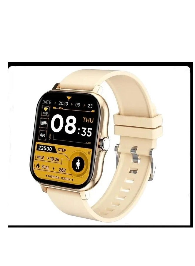 AROAQ Smart Watch, Gold Waterproof Fitness Tracker Watch, Bluetooth Calls Digital Smartwatch, Large Display Wristwatch Watches For Men And Women - Image 1