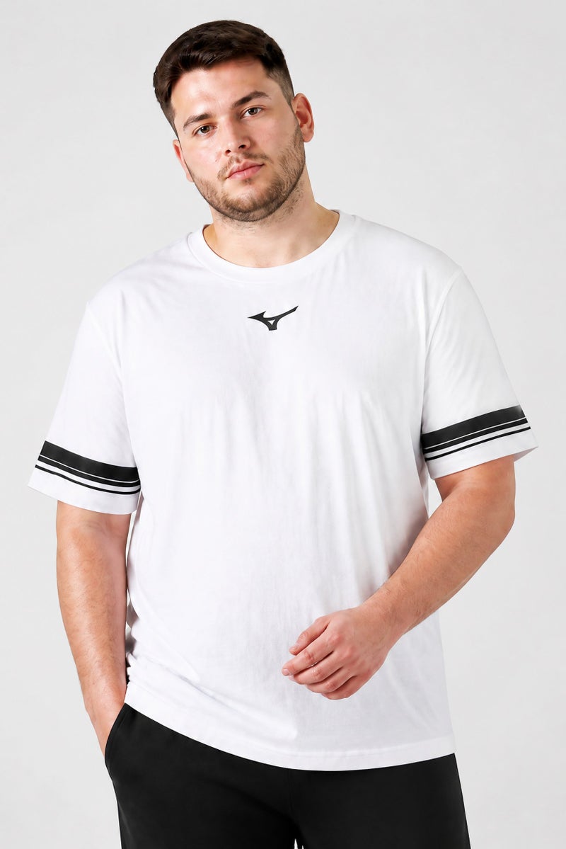 Mizuno Men Sportswear Fit Short Sleeve Training T-Shirt, White - Image 1