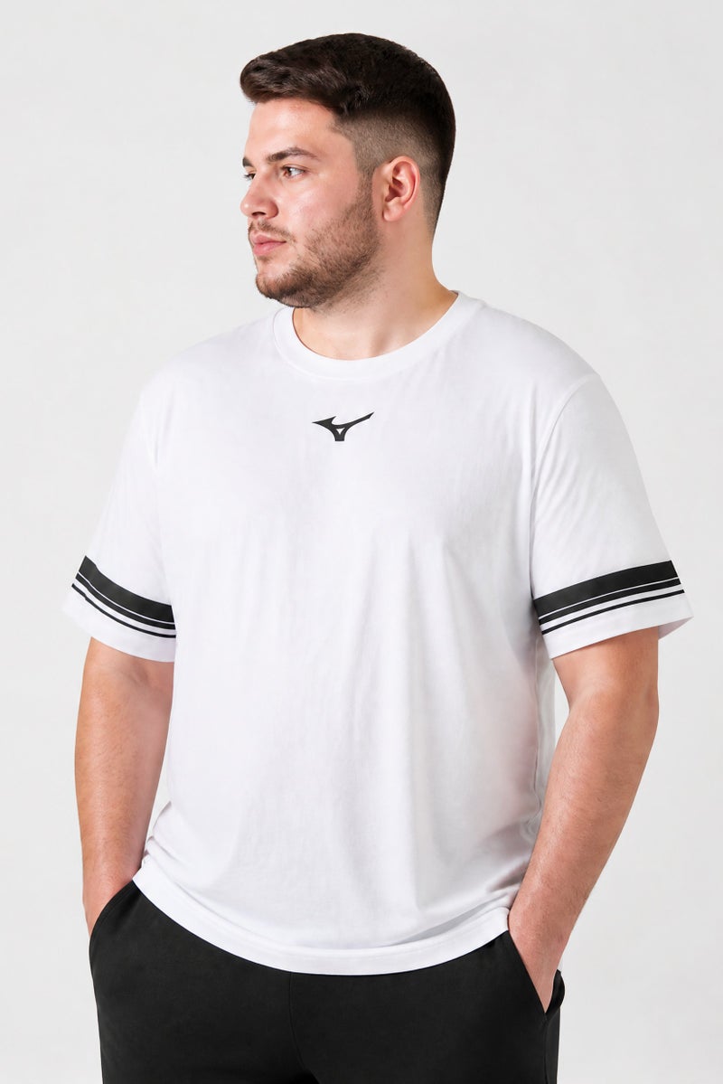 Mizuno Men Sportswear Fit Short Sleeve Training T-Shirt, White - Image 3