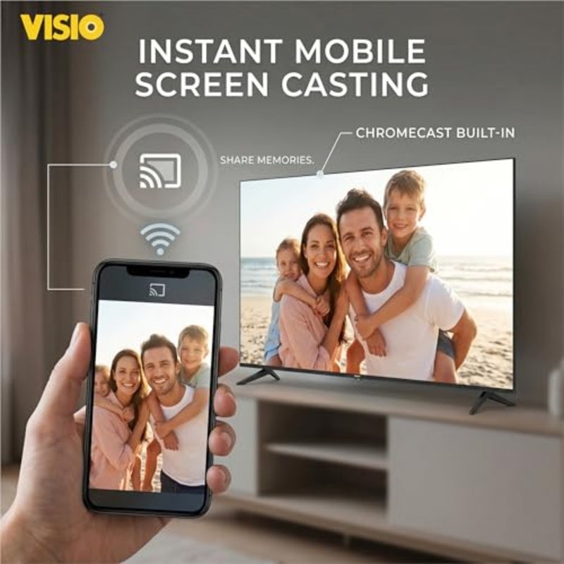 Living room entertainment: aluminum frame, matte black, 4K UHD cinematic display with Google TV and voice control compatibility - Image 5