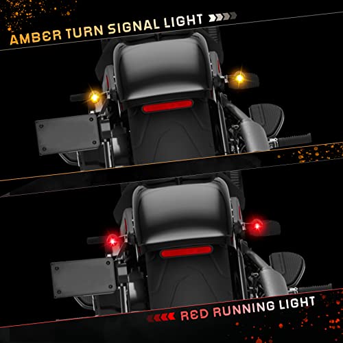 QUASCO Universal Motorcycle Turn Signals Amber/Red LED Turn Signal Kit Rear Mini Blinkers Compatible with Harley Honda Suzuki Triumph Yamaha - Image 4