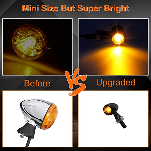 QUASCO Universal Motorcycle Turn Signals Amber/Red LED Turn Signal Kit Rear Mini Blinkers Compatible with Harley Honda Suzuki Triumph Yamaha - Image 3