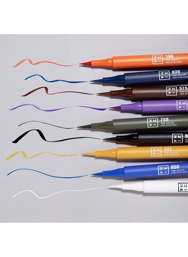 3INA The Color Pen Eyeliner 100 - Ultra Fine Tip 14H Yellow Longwear Liquid Liner - Vibrant Colors, Matte, Smudgeproof, Flake Proof Eye Makeup - Cruelty Free, Paraben Free, Vegan Cosmetics - White - Image 5