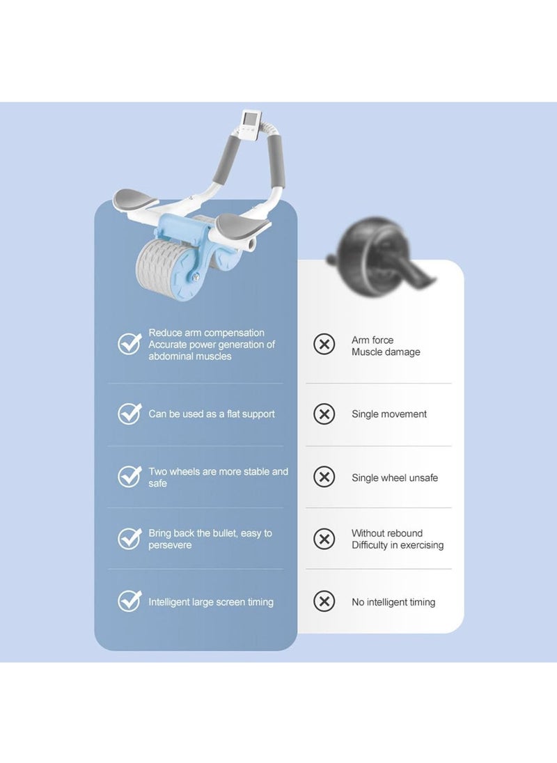 Rock Pow - 2024 New Ab Abdominal Exercise Roller with timer  Elbow Support abs roller wheel core exercise equipment Automatic Rebound Abdominal Wheel - Image 1
