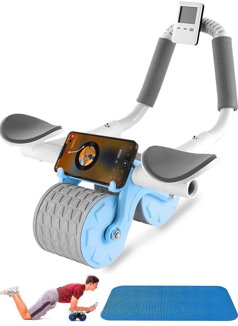 Rock Pow - 2024 New Ab Abdominal Exercise Roller with timer  Elbow Support abs roller wheel core exercise equipment Automatic Rebound Abdominal Wheel - Image 1