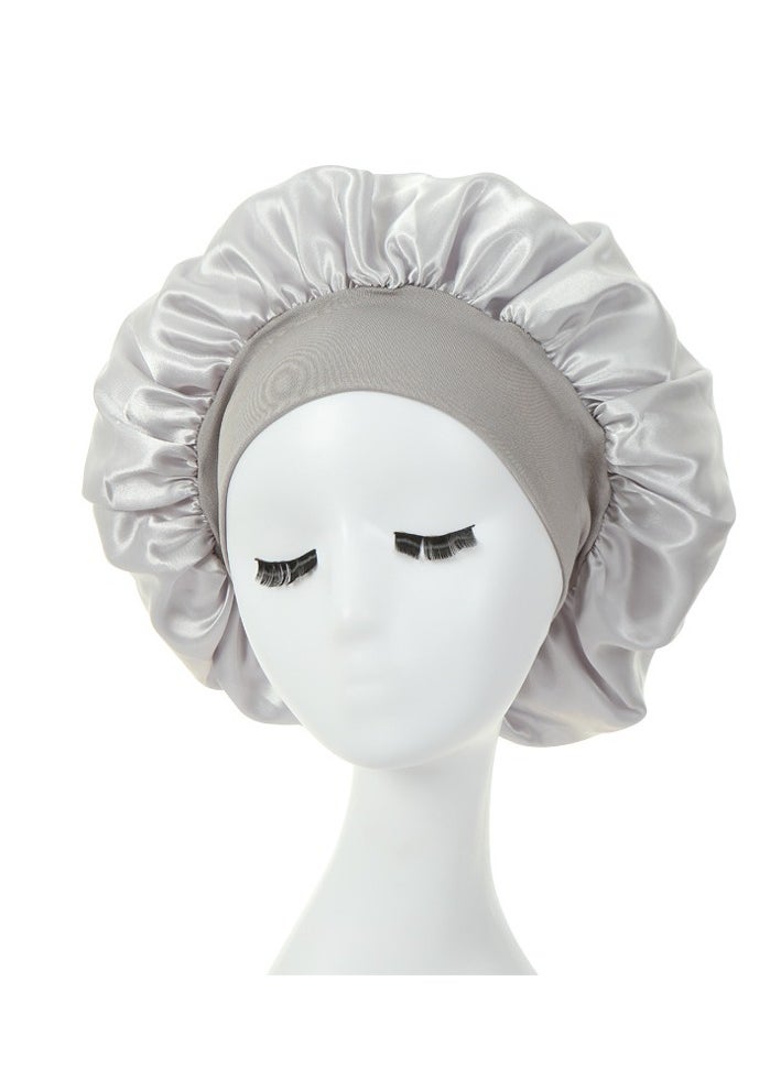 Ucanbe 1pc of Wide Elastic Headband Sleep Cap - Comfortable and Soft, Keeps Your Hairstyle, Ideal for Sleeping（silver）  - Image 1
