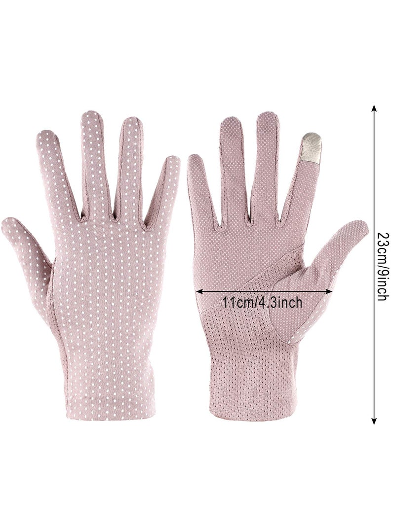 SATINIOR 6 Pairs Women Summer UV Protection Gloves Touchscreen Driving Gloves Non-Slip Sun Protective Gloves (Purple, Black, Pink, Light Pink, Beige, Gray) - Image 4