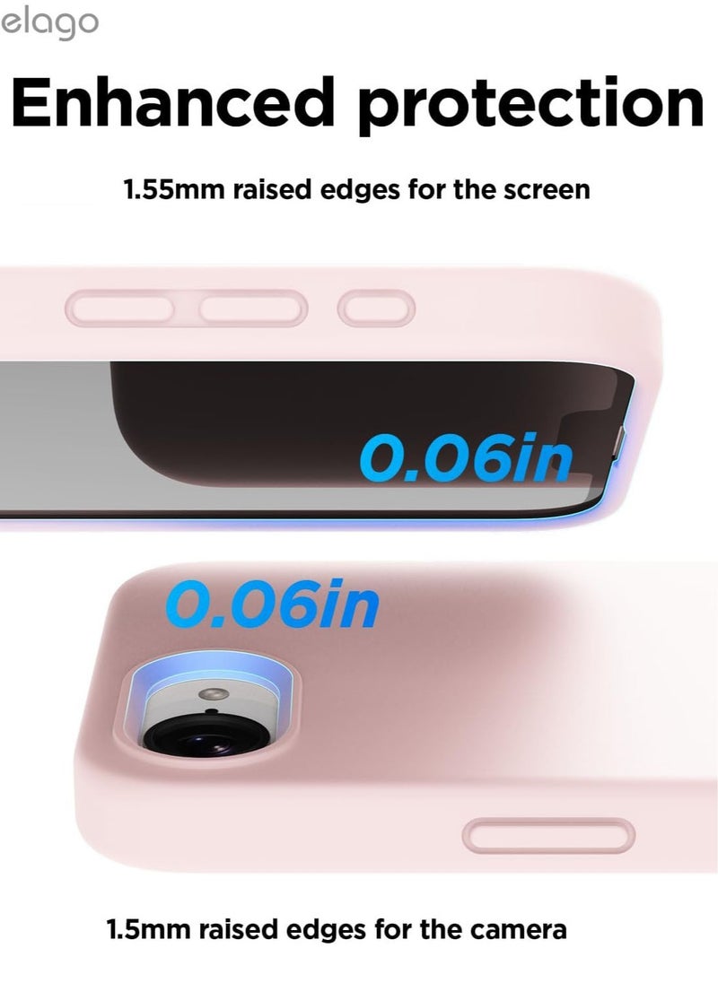 Elago Liquid Silicone for iPhone 16E case cover (2025) Full Body Protection, Shockproof, Slim, Anti-Scratch Soft Microfiber Lining - Lovely Pink  - Image 3