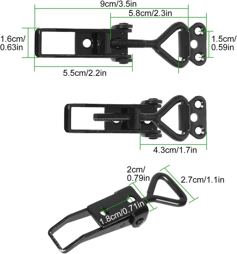 APACALI 8PCS Adjustable Toggle Clamp 360 lbs Holding Capacity Toggle Latch Hasp Clamp GH-4001 Lockable Quick Release Pull Latch Black Metal Draw Latch for Door, Box Case Trunk, Smoker Door, Jig - Image 2