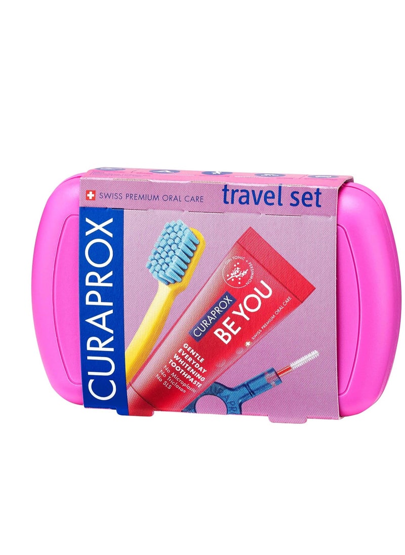 CURAPROX Curaprox Oral Care Essential Travel Set Pink  - Image 1