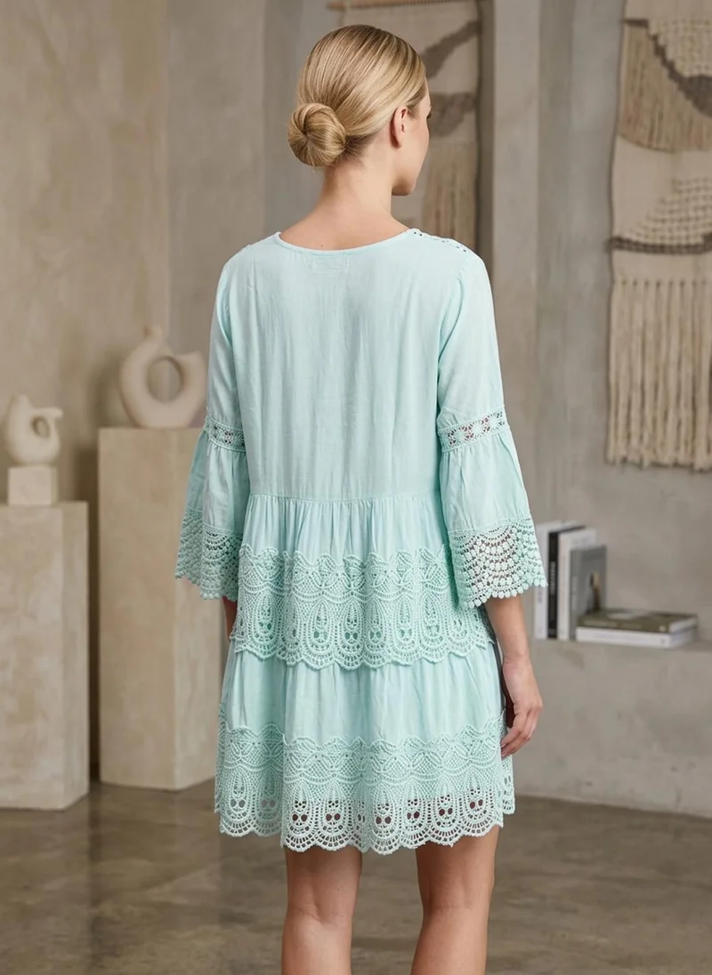 Alaya Women Embroidered  Rayon Midi Dress -AL3712