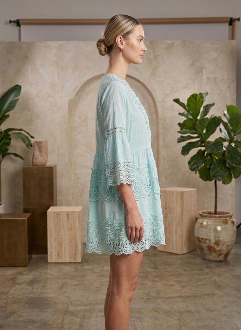 Alaya Women Embroidered  Rayon Midi Dress -AL3712 - Image 3