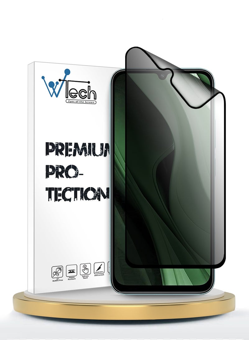 Wtech Xiaomi Poco C85 5G 2025 Premium Nano Ceramic Privacy Full Glue Full Cover Matte Flexible Screen Protector (MSCNMP) - Clear/Black - Image 1