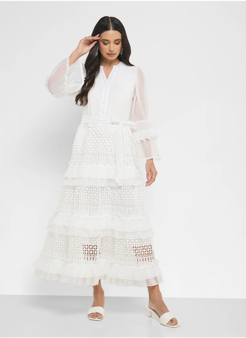 خزانة Dress With Tiered Baby Ruffles