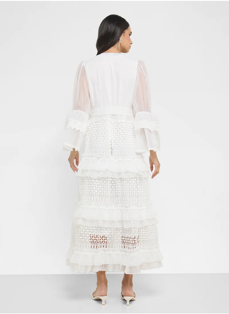 خزانة Dress With Tiered Baby Ruffles