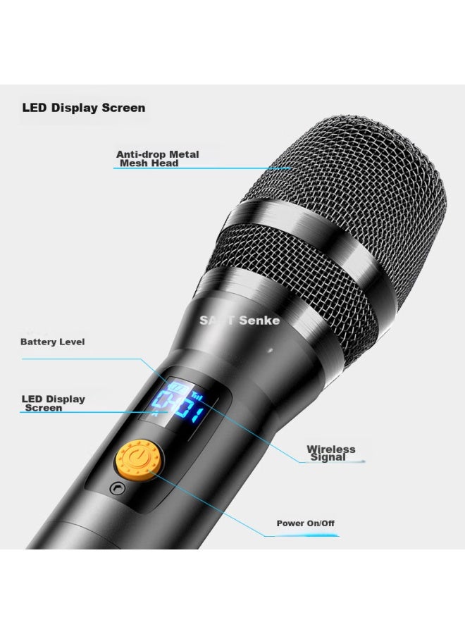 Sast Ok-125 Rechargeable Wireless Microphone, Home Ktv Singing, Stage Hosting, Speech, Karaoke, Conference Speaker, Amplifier, Fm Universal Metal Microphone - Image 2