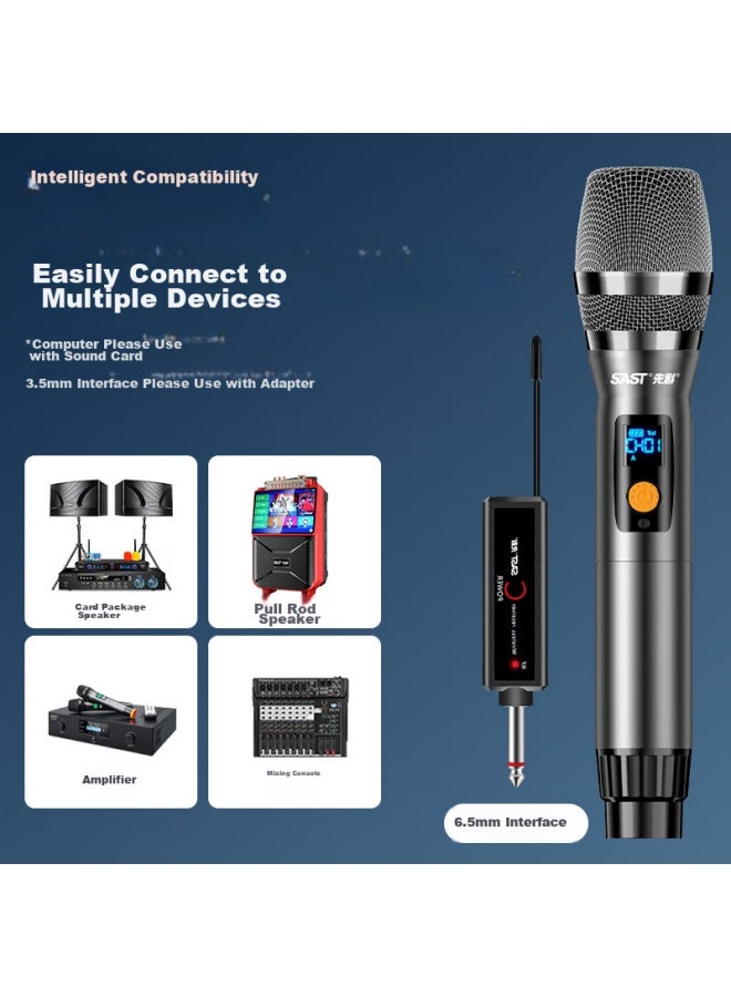 Sast Ok-125 Rechargeable Wireless Microphone, Home Ktv Singing, Stage Hosting, Speech, Karaoke, Conference Speaker, Amplifier, Fm Universal Metal Microphone - Image 5