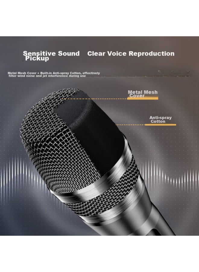 Sast Ok-125 Rechargeable Wireless Microphone, Home Ktv Singing, Stage Hosting, Speech, Karaoke, Conference Speaker, Amplifier, Fm Universal Metal Microphone - Image 3