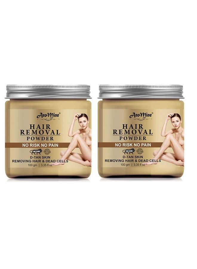 Aromine Natural & Organic Hair Removal Powder All Hair & Skin Type 100Gm(Each 2 Jar) - Image 1