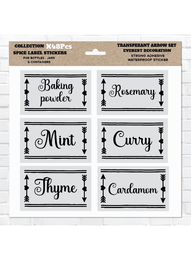 50Pcs Spice Sticker Labels – Waterproof Vinyl with Protective Coating, Durable Kitchen Organizer Tags for Herb and Seasoning Containers, Water-Resistant and Long-Lasting - Image 1
