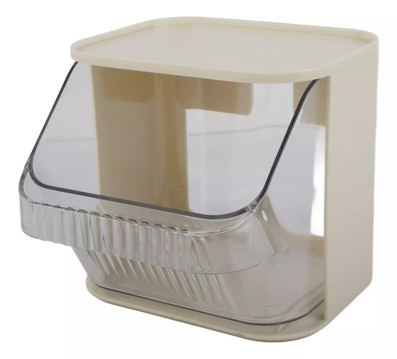 Ash & Roh Ash & Roh Stackable tea bag storage box Wall Hanging Storage Box, Punch Free Wall Mounted Storage Rack, Tea Bag Sorting Case, Debris Storage Rack, Desktop Organizer Storage & Organization (Cream) - Image 1