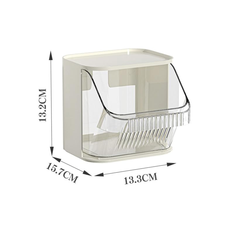 Ash & Roh Ash & Roh Stackable tea bag storage box Wall Hanging Storage Box, Punch Free Wall Mounted Storage Rack, Tea Bag Sorting Case, Debris Storage Rack, Desktop Organizer Storage & Organization (Cream) - Image 2