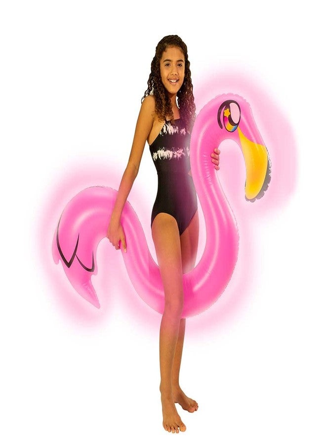 PoolCandy Inflatable Animal Swim Noodles (LED Flamingo) - Image 1