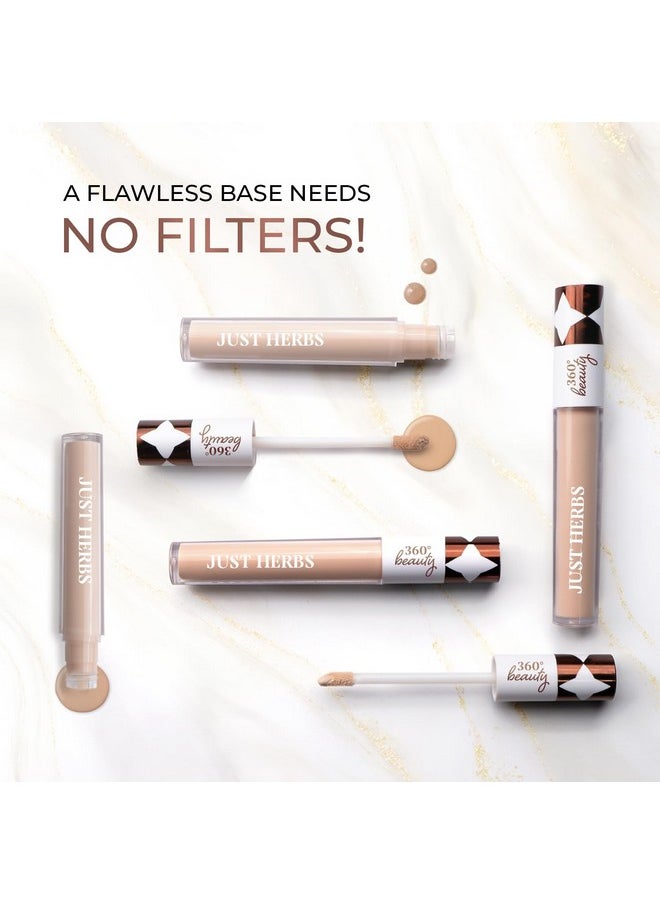 Just Herbs Full Cover Filter Finish Under Eye Light Weighted Matte Finish Concealer For Face Makeup 5 Ml (Sand)  - Image 5